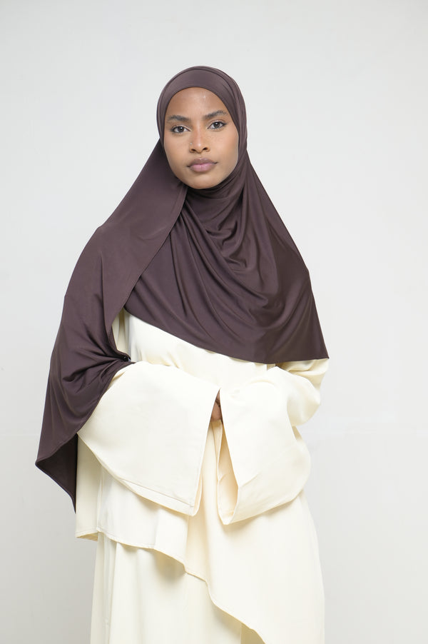 Hijab Jersey Liquid Chocolat BY NOUR – vue produit 1