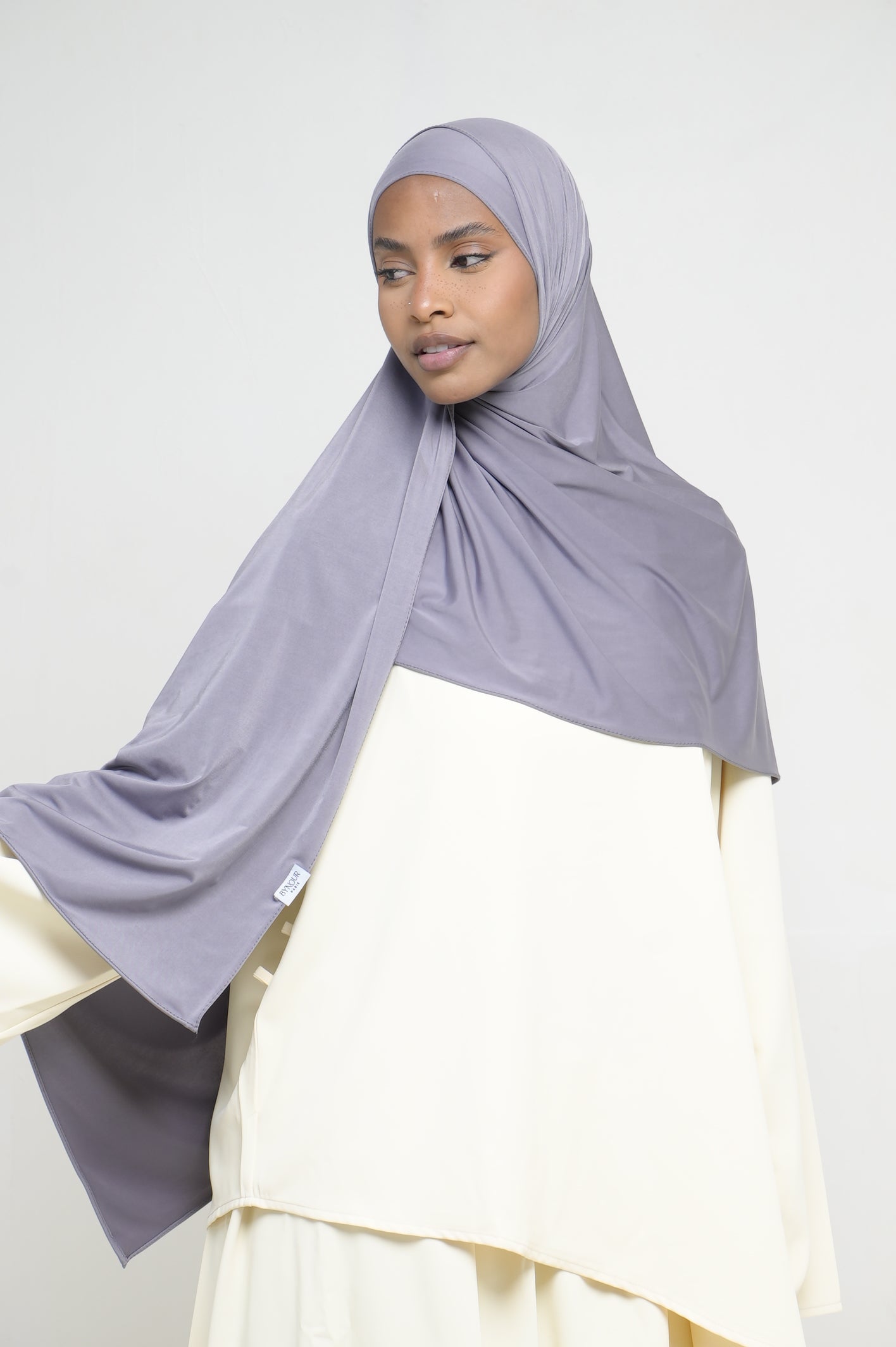 Hijab Jersey Liquid Gris BY NOUR – vue produit 4