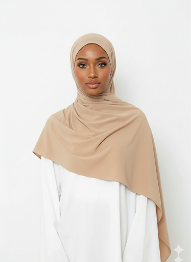 Hijab Jersey Sable Prêt à Nouer, tissu léger, tendance 2026