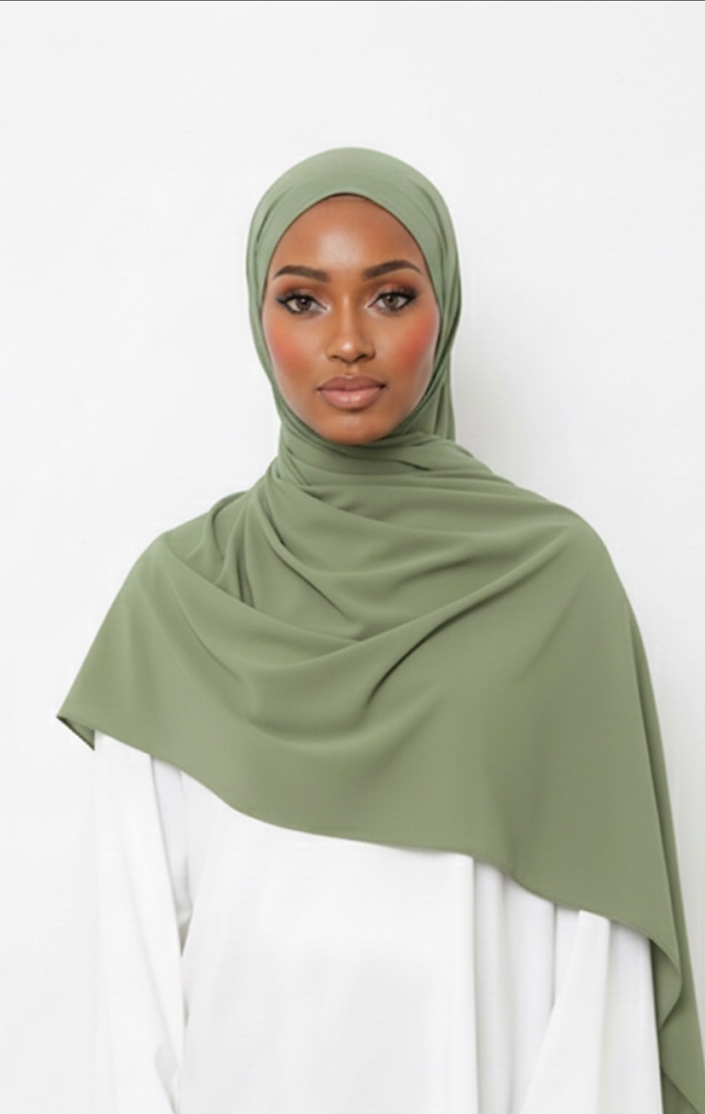 Hijab Jersey Vert Amande Prêt à Nouer, tissu léger, tendance 2026