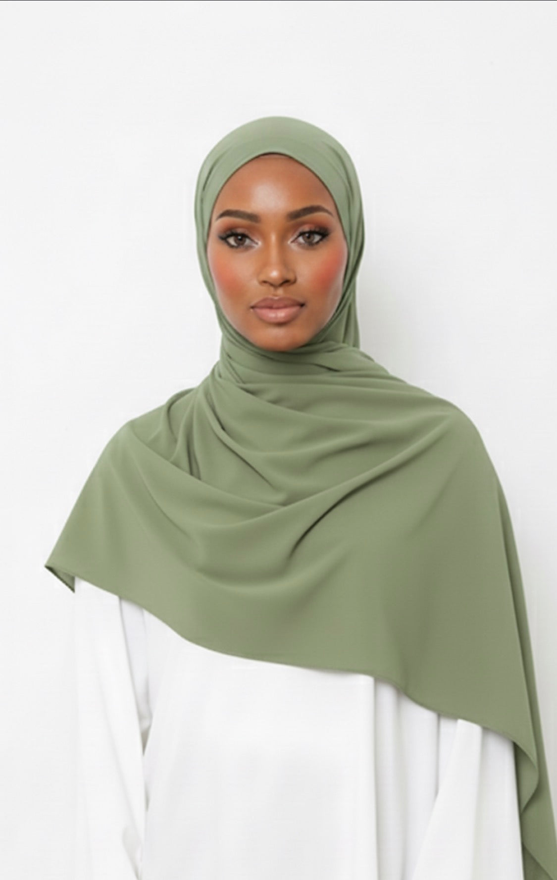 Hijab Jersey Vert Amande Prêt à Nouer, tissu léger, tendance 2026