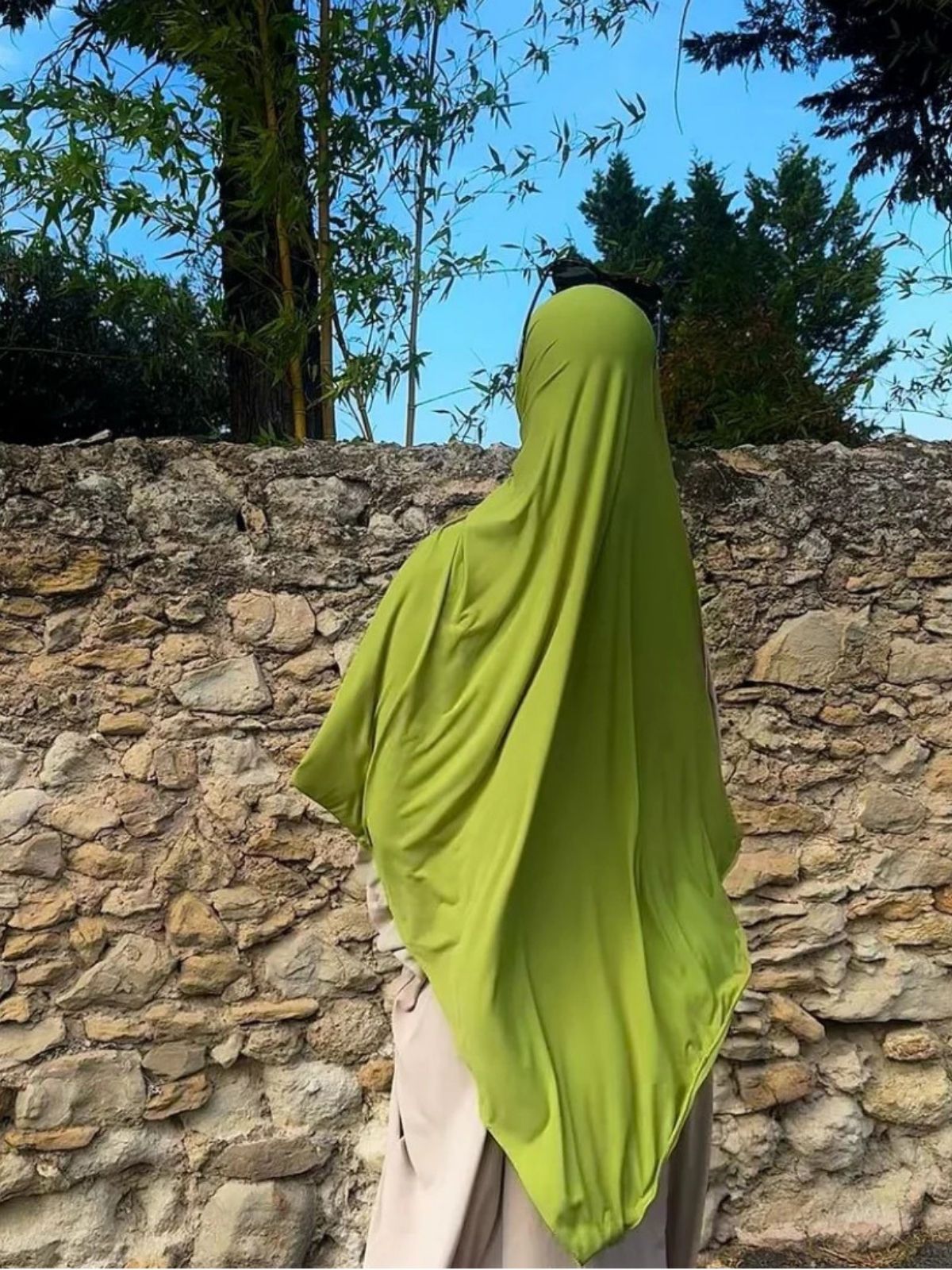 Hijab Jersey Premium Vert Olive Luxe, tissu léger, tendance 2026