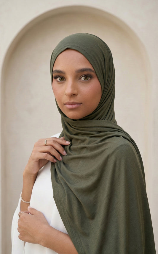 Hijab Modal Coton BYNOUR - Hijab Opaque Respirant Extra Long 210×80 cm, Disponible en Plusieurs Coloris