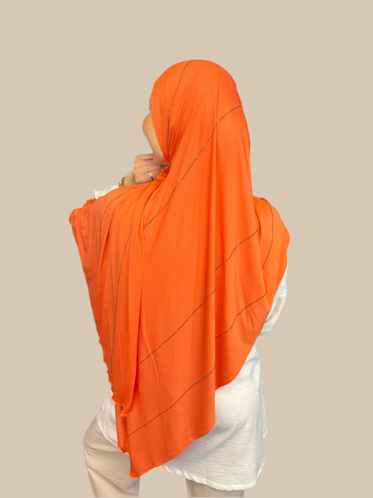 Hijab Strass Froufrou Jersey Premium BYNOUR - Strass Scintillants et Bord Froufrou Élégant, pour Quotidien et Occasion Spéciale