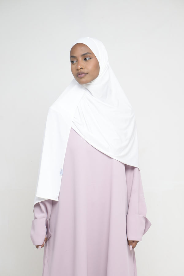 Hijab Jersey Liquid Blanc BY NOUR – vue produit 1