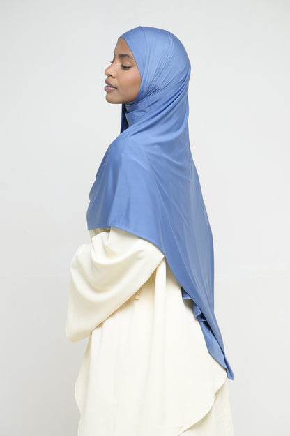 Hijab Jersey Liquid Bleu Azur BY NOUR – vue produit 3
