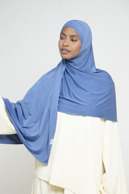 Hijab Jersey Liquid Bleu Azur BY NOUR – vue produit 2