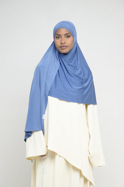 Hijab Jersey Liquid Bleu Azur BY NOUR – vue produit 1