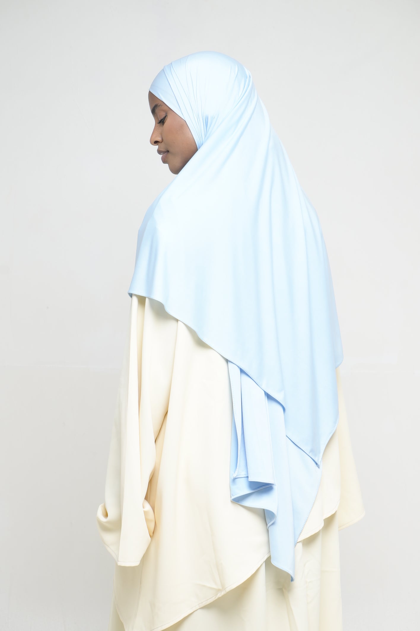 Hijab Jersey Liquid Bleu Ciel BY NOUR – vue produit 2