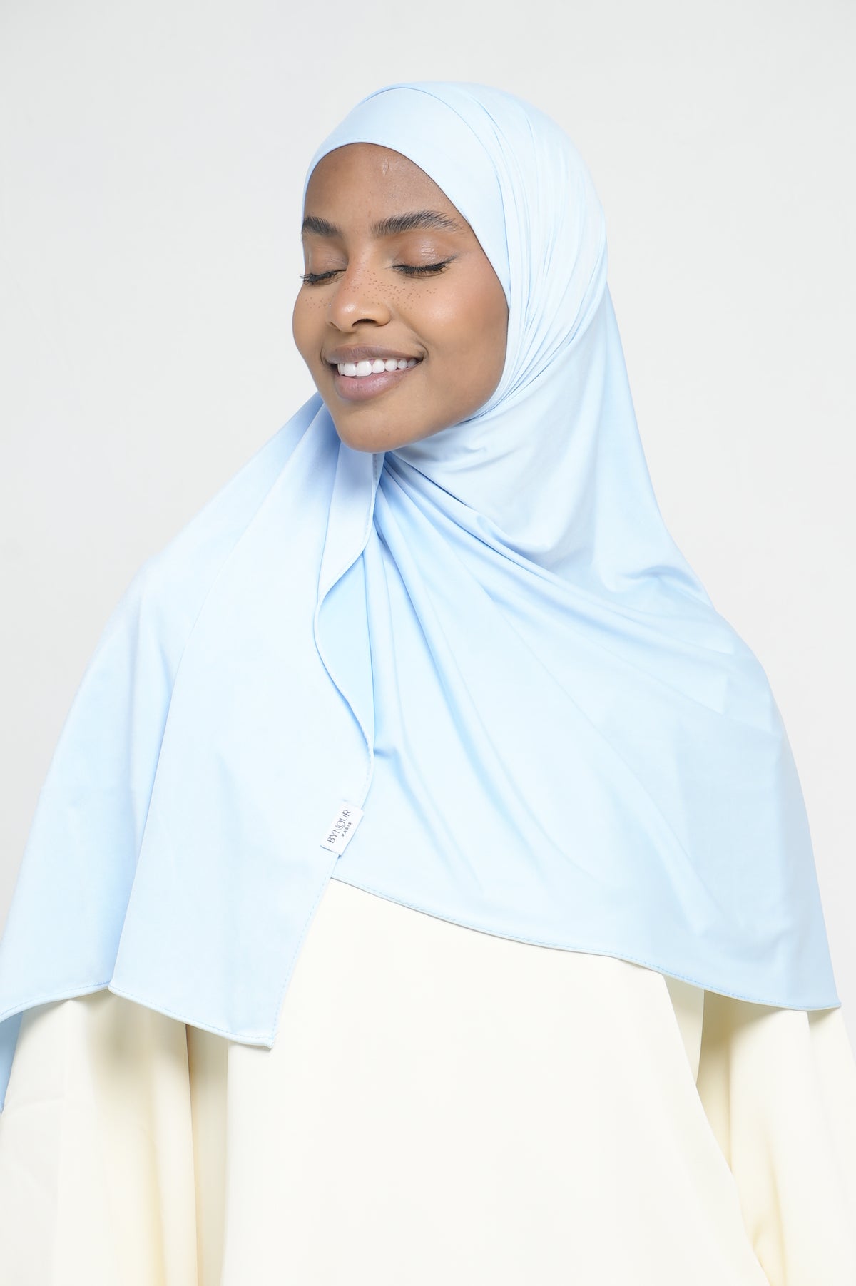 Hijab Jersey Liquid Bleu Ciel BY NOUR – vue produit 3