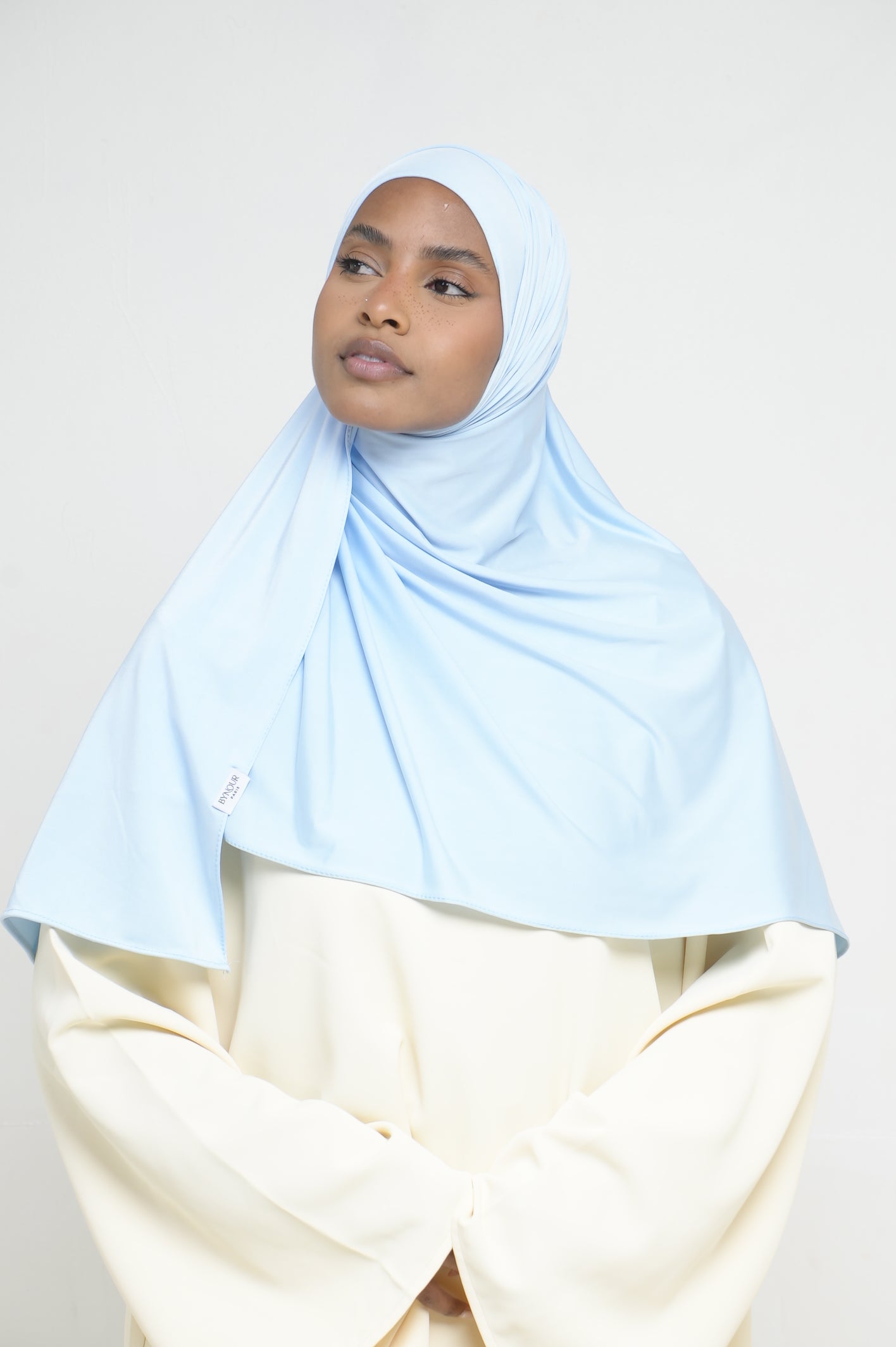 Hijab Jersey Liquid Bleu Ciel BY NOUR – vue produit 1