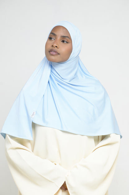 Hijab Jersey Liquid Bleu Ciel BY NOUR – vue produit 1