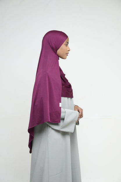 Hijab Jersey Liquid Bordeaux BY NOUR – vue produit 2
