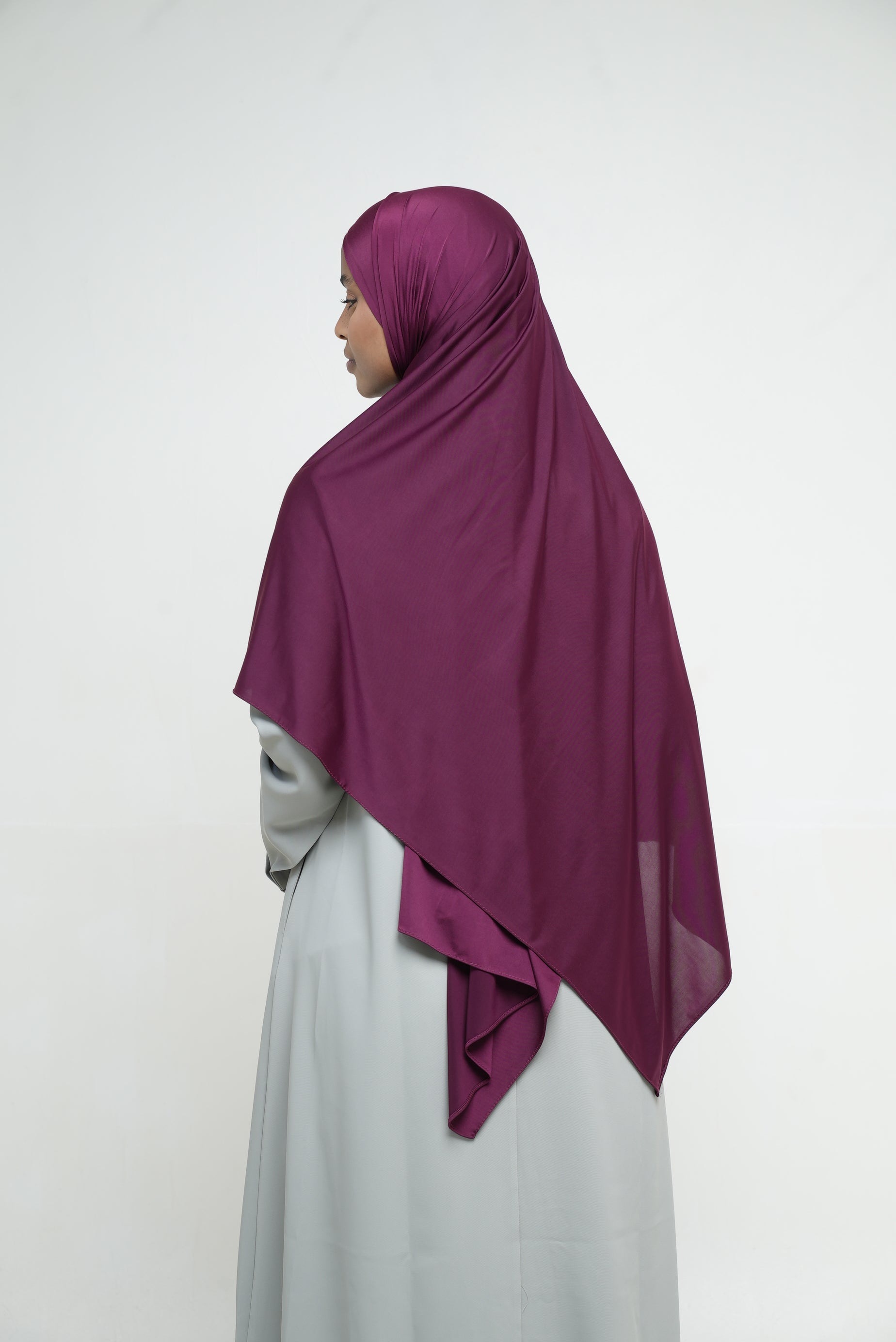 Hijab Jersey Liquid Bordeaux BY NOUR – vue produit 3