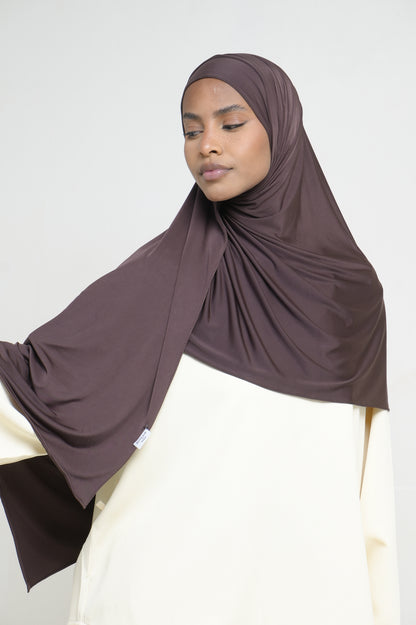 Hijab Jersey Liquid Chocolat BY NOUR – vue produit 3