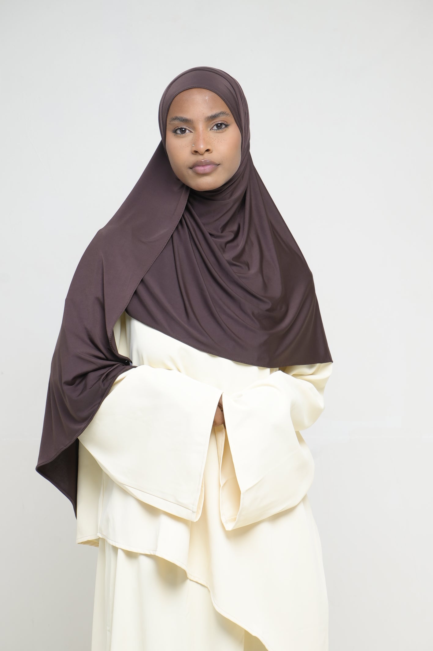 Hijab Jersey Liquid Chocolat BY NOUR – vue produit 1