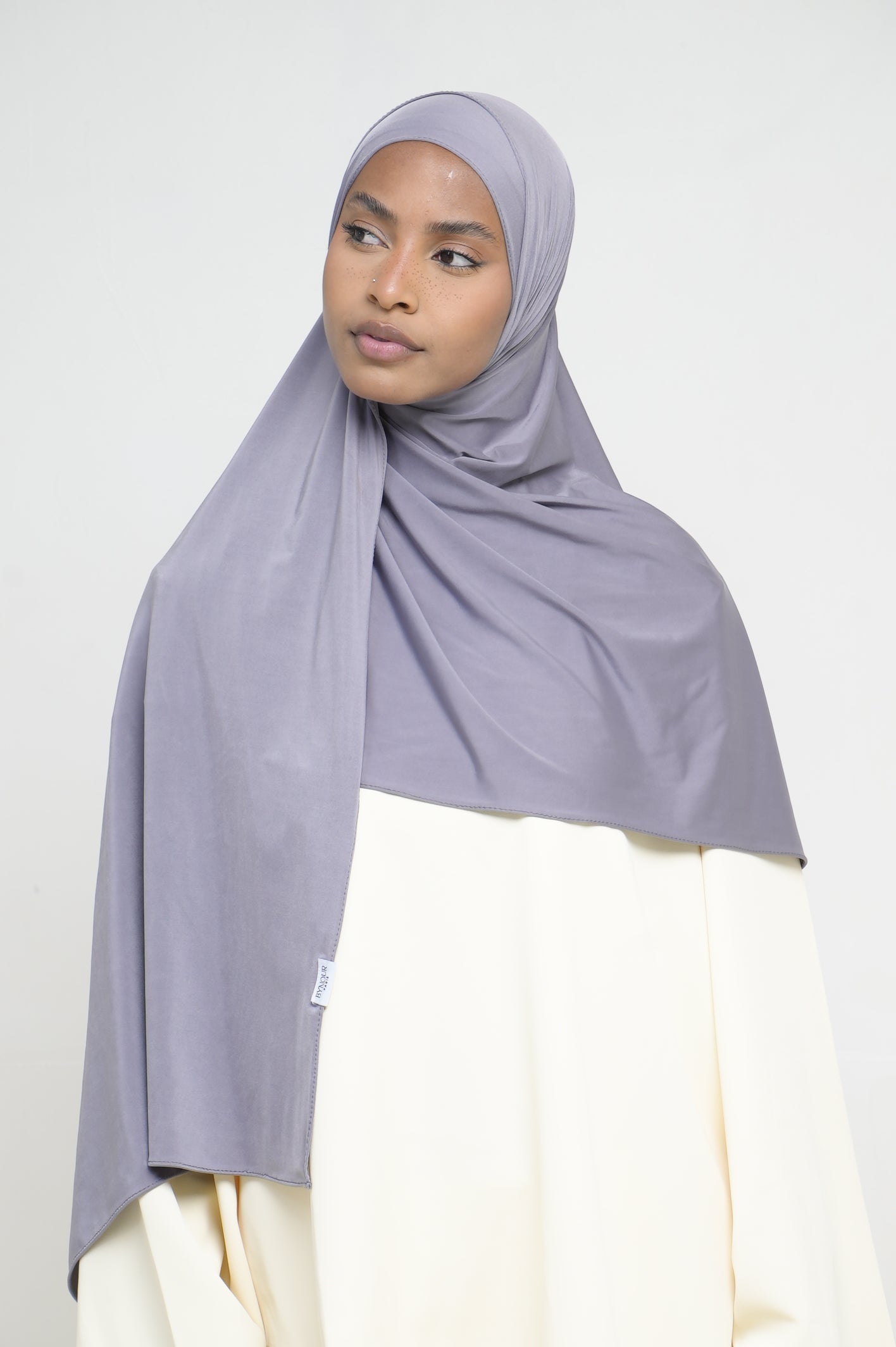 Hijab Jersey Liquid Gris BY NOUR – vue produit 1