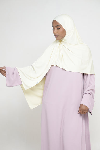 Hijab Jersey Liquid Jaune Pastel BY NOUR – vue produit 3