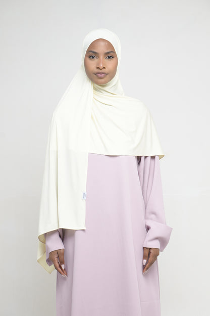 Hijab Jersey Liquid Jaune Pastel BY NOUR – vue produit 1