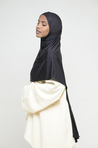 Hijab Jersey Liquid Noir BY NOUR – vue produit 3