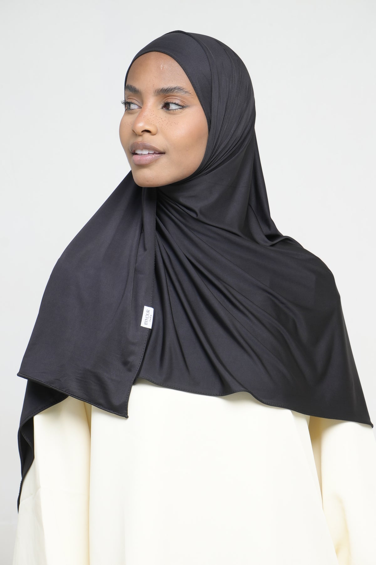 Hijab Jersey Liquid Noir BY NOUR – vue produit 2