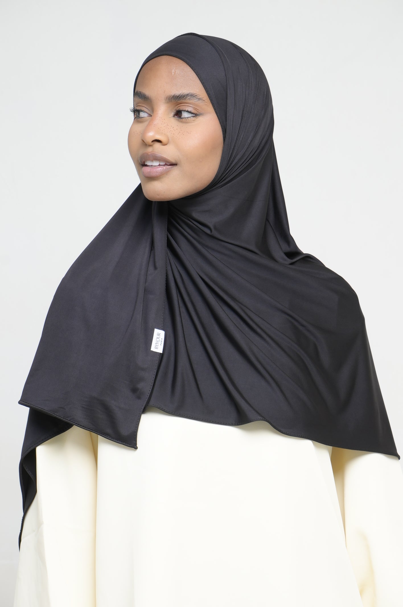 Hijab Jersey Liquid Noir BY NOUR – vue produit 2