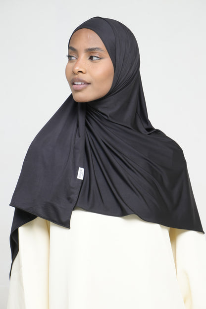 Hijab Jersey Liquid Noir BY NOUR – vue produit 2