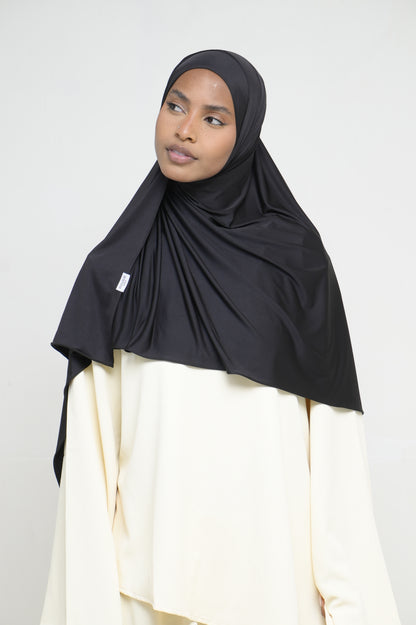 Hijab Jersey Liquid Noir BY NOUR – vue produit 1