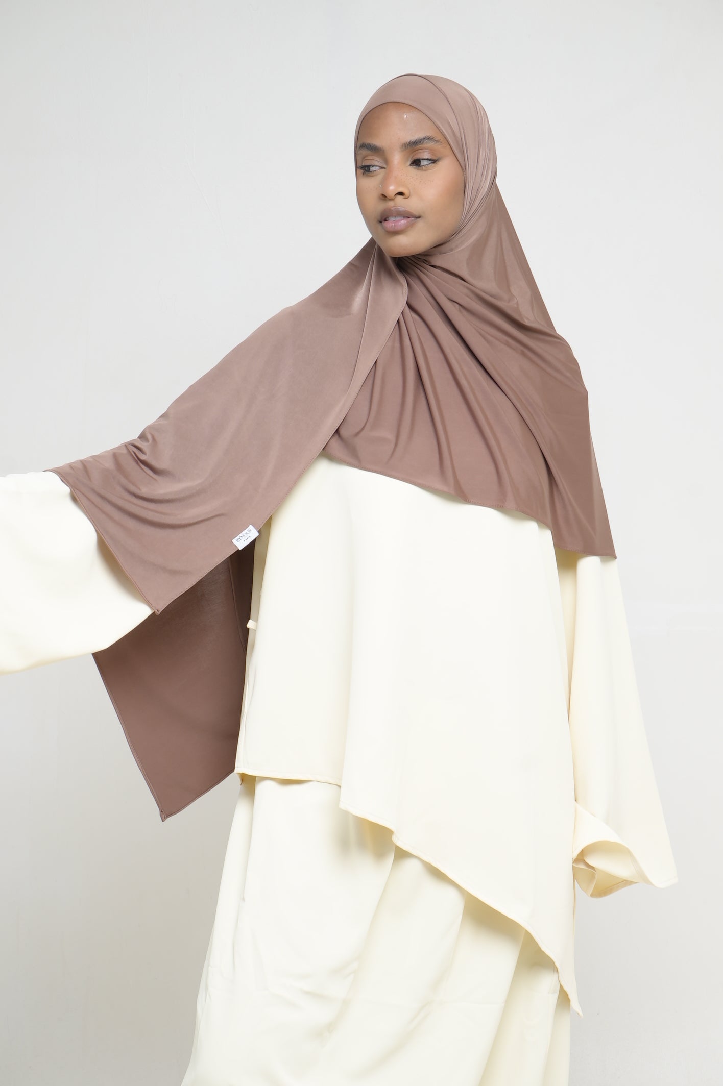 Hijab Jersey Liquid Noisette BY NOUR – vue produit 2