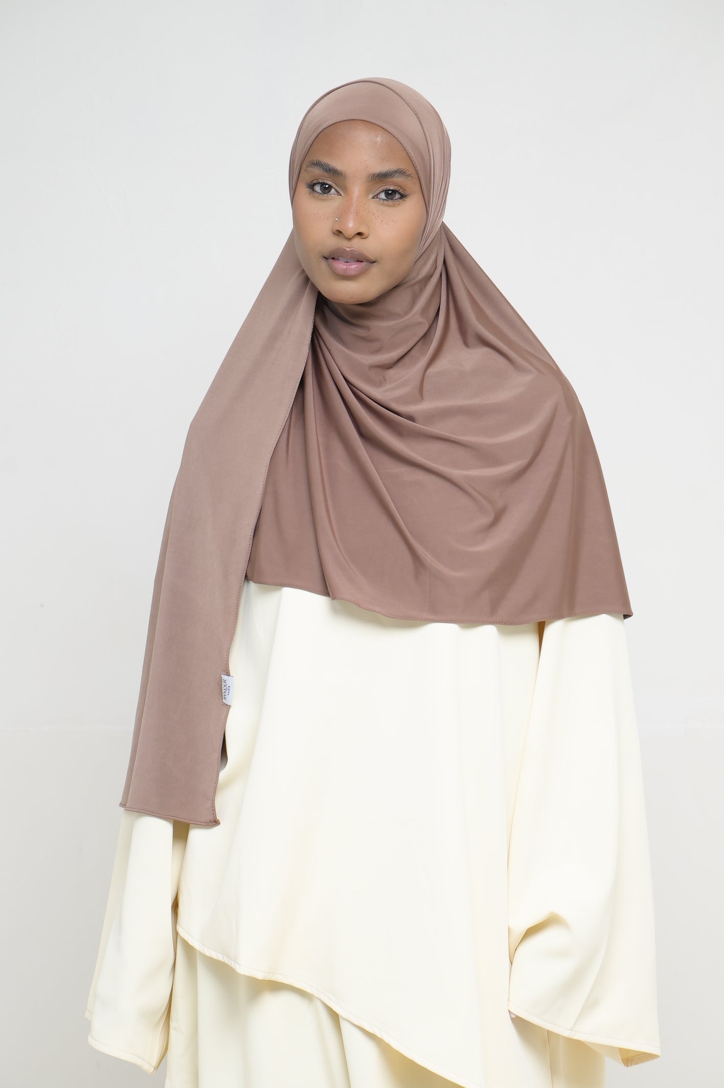 Hijab Jersey Liquid Noisette BY NOUR – vue produit 1