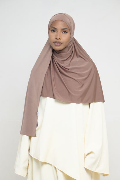 Hijab Jersey Liquid Noisette BY NOUR – vue produit 1