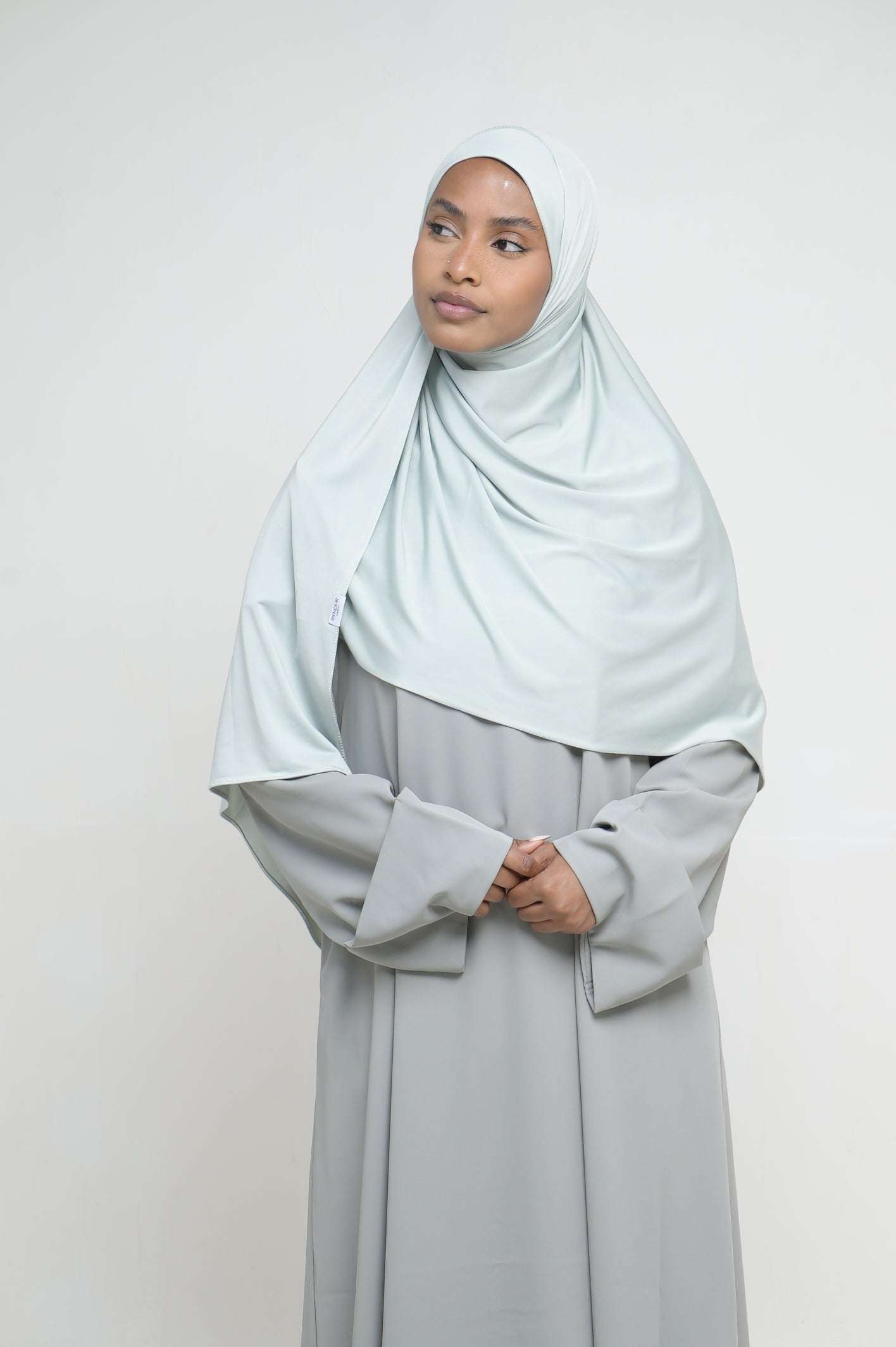 Hijab Jersey Liquid Vert Pastel BY NOUR – vue produit 1