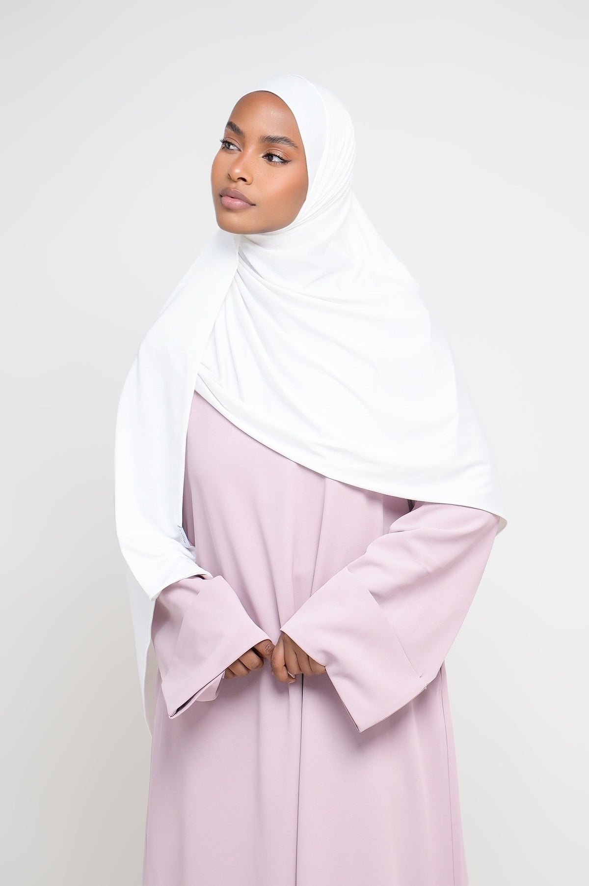 Hijab Jersey Liquid Blanc