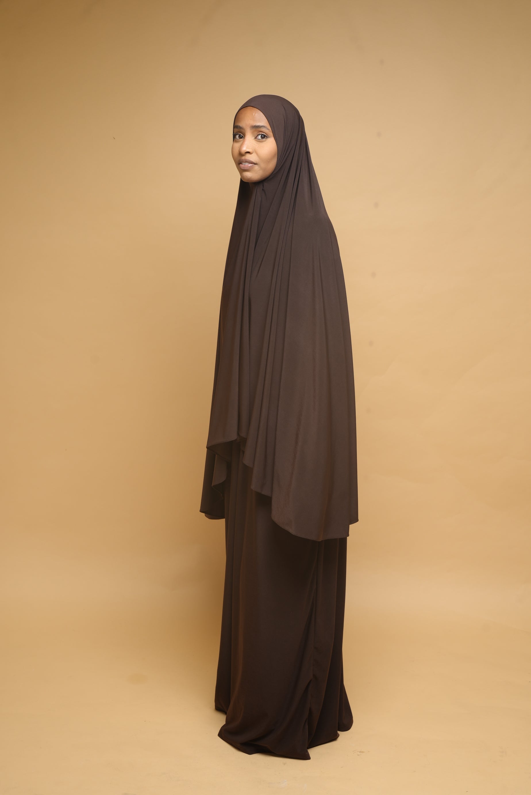 Robe de prière Abaya et Khimar BY NOUR Chocolat - vue 3