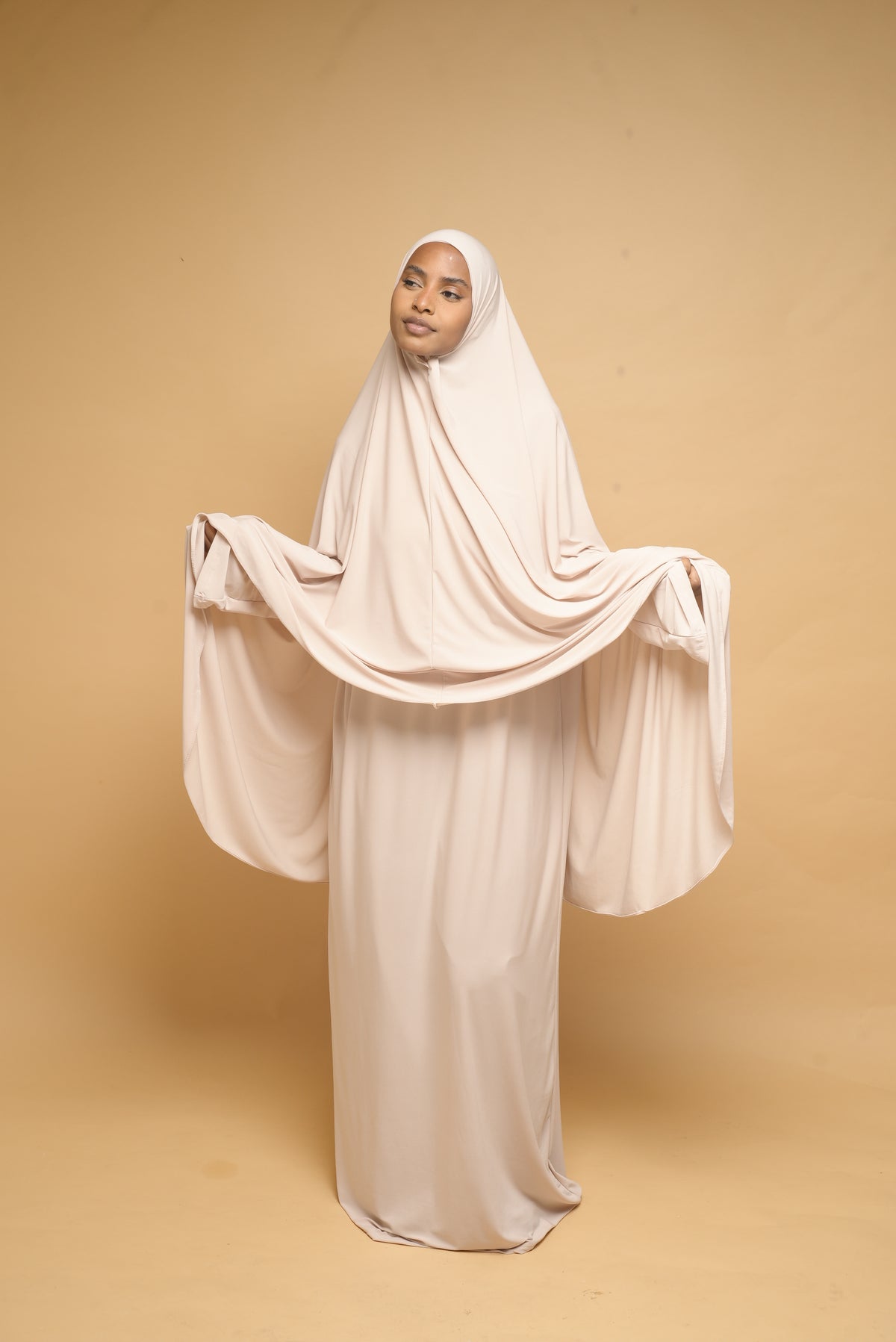 Robe de prière Abaya et Khimar BY NOUR Creme - vue 1