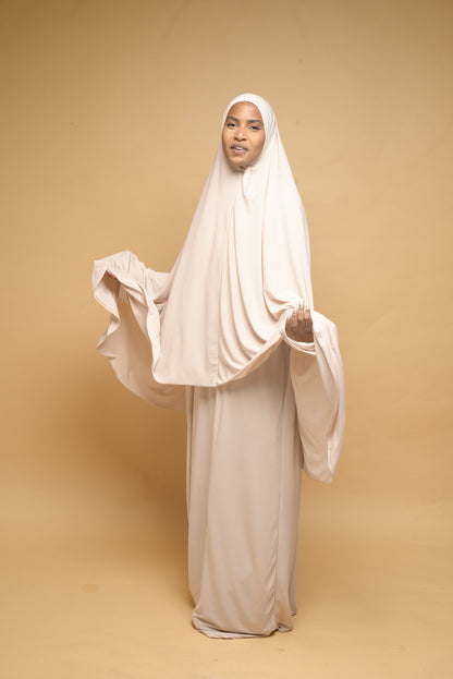Robe de prière Abaya et Khimar BY NOUR Creme - vue 4