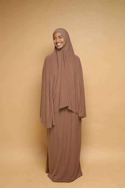 Robe de prière Abaya et Khimar BY NOUR Mocca - vue 1