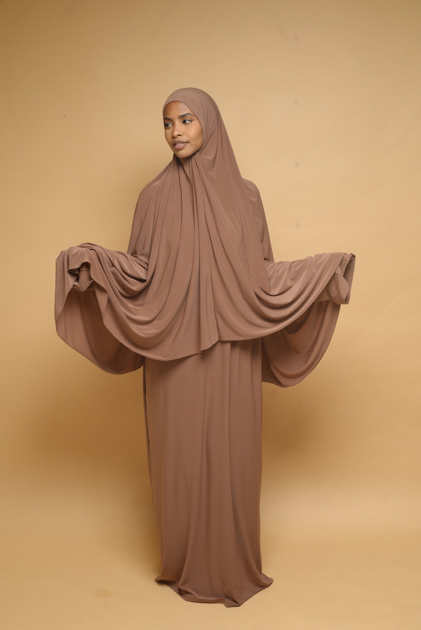 Robe de prière Abaya et Khimar BY NOUR Mocca - vue 3