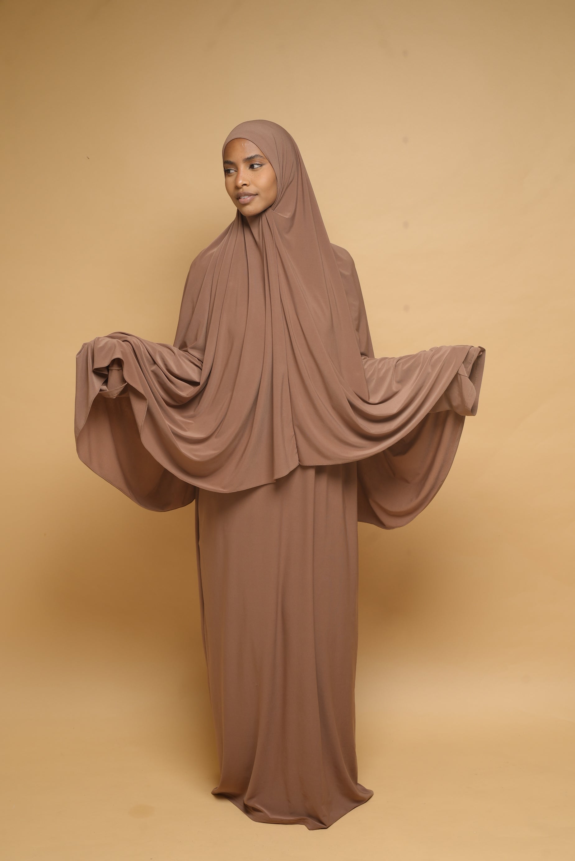 Robe de prière Abaya et Khimar BY NOUR Mocca - vue 3