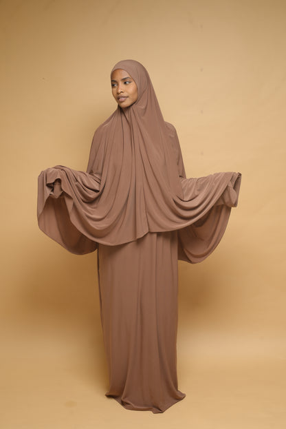 Robe de prière Abaya et Khimar BY NOUR Mocca - vue 3