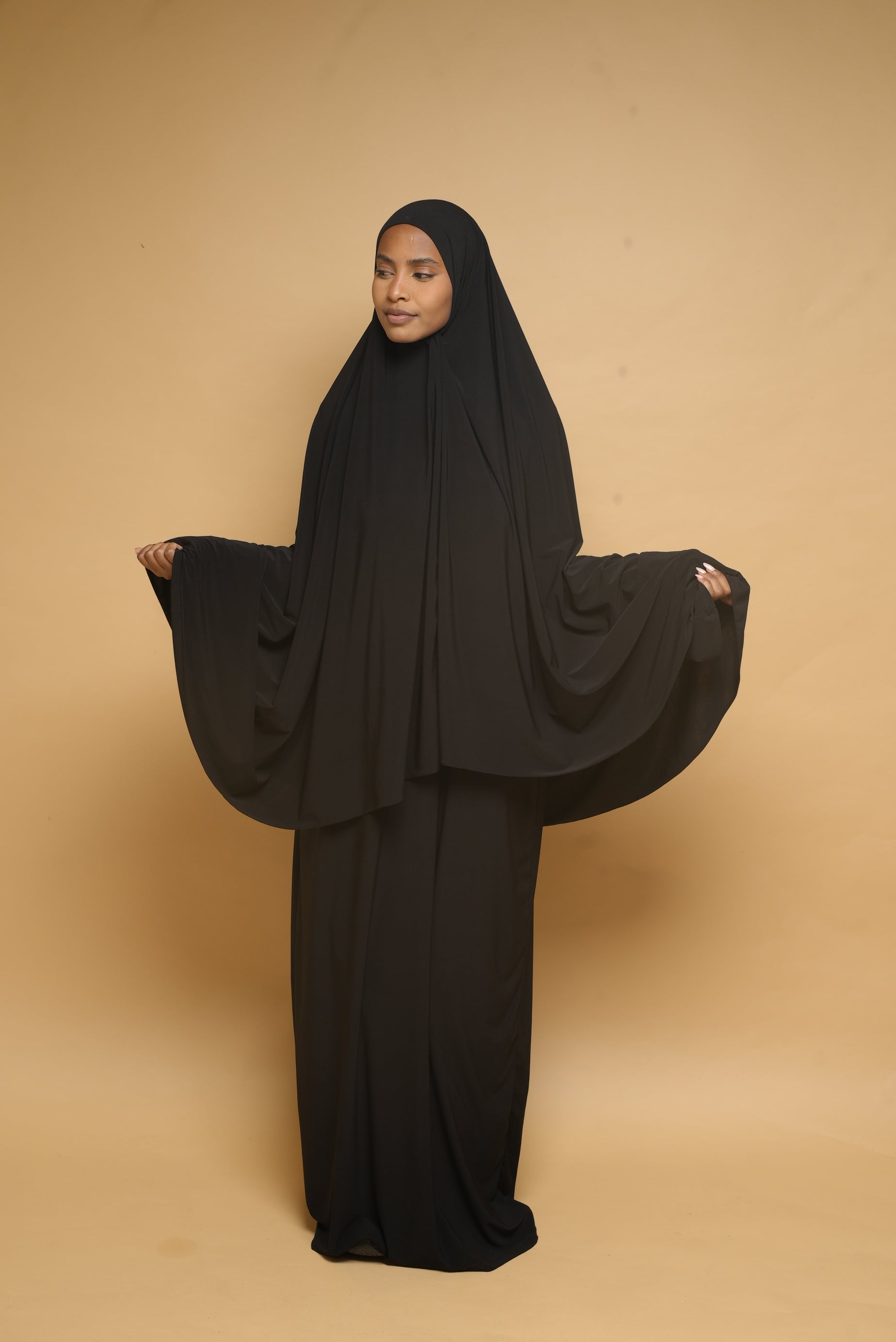 Robe de prière Abaya et Khimar BY NOUR Noir - vue 1