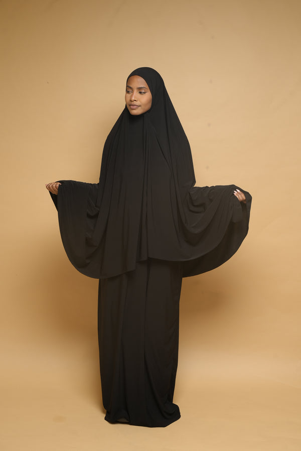 Robe de prière Abaya et Khimar BY NOUR Noir - vue 1