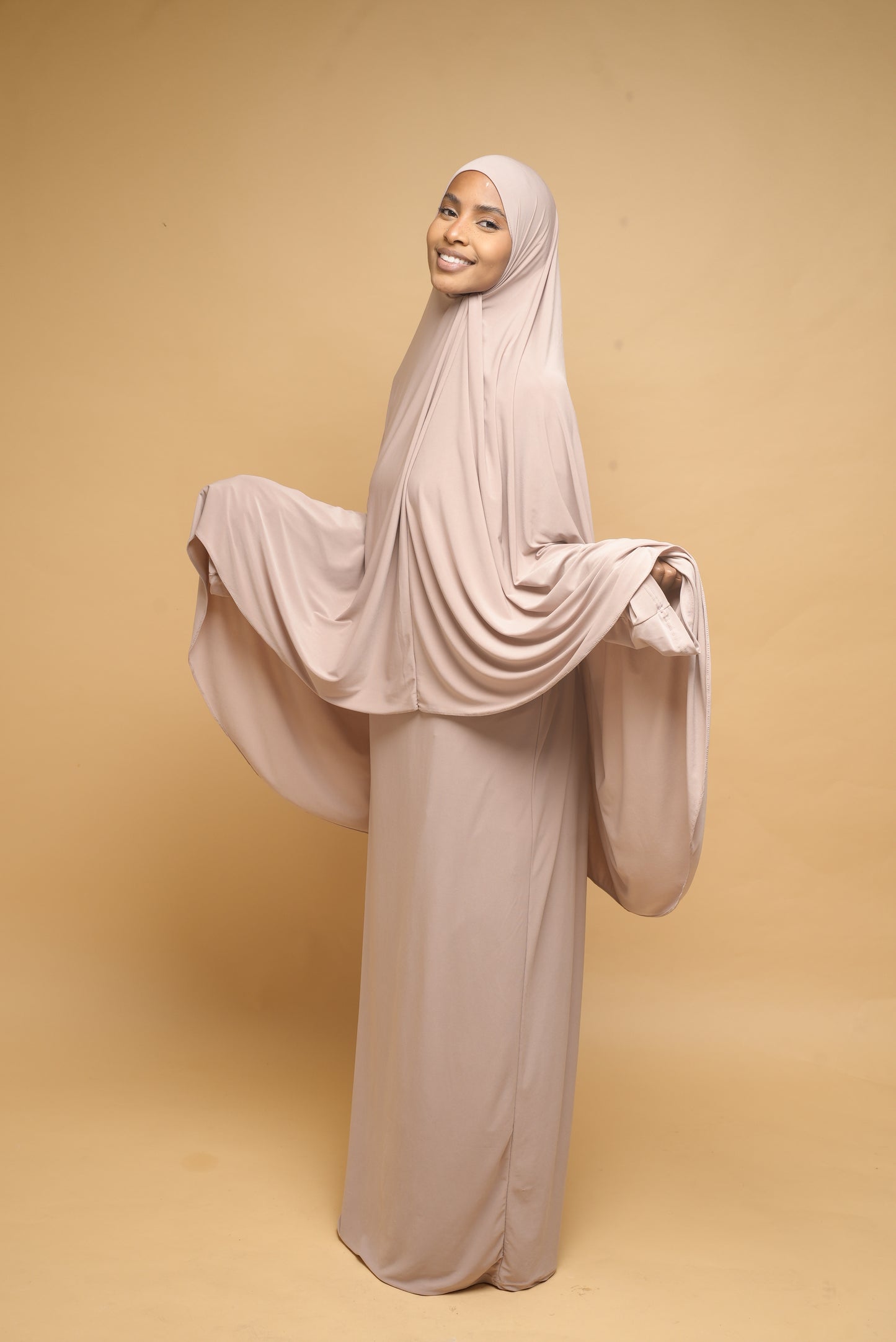 Robe de prière Abaya et Khimar BY NOUR Nude - vue 4