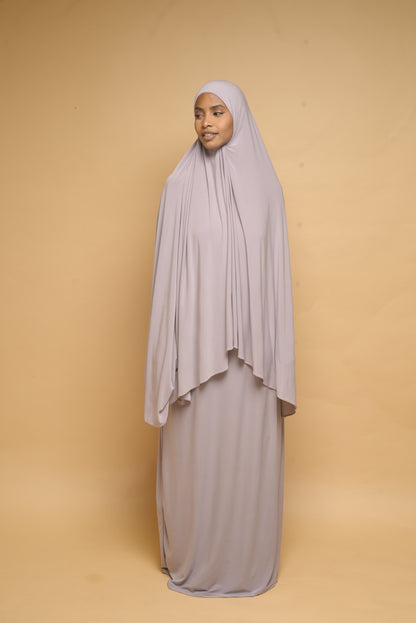 Robe de prière Abaya et Khimar BY NOUR Parme Clair - vue 3