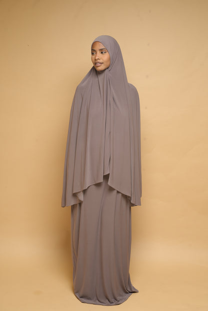 Robe de prière Abaya et Khimar BY NOUR Taupe - vue 2