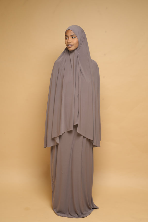 Robe de prière Abaya et Khimar BY NOUR Taupe - vue 2