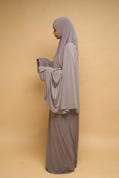 Robe de prière Abaya et Khimar BY NOUR Taupe - vue 4