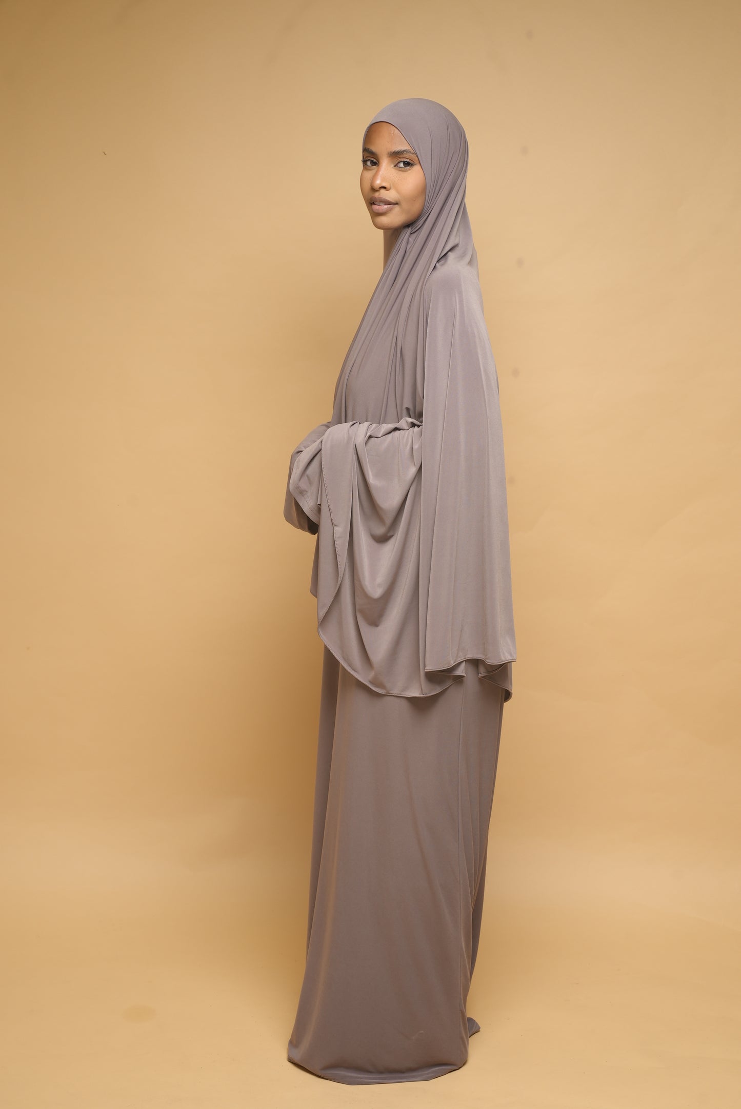 Robe de prière Abaya et Khimar BY NOUR Taupe - vue 5