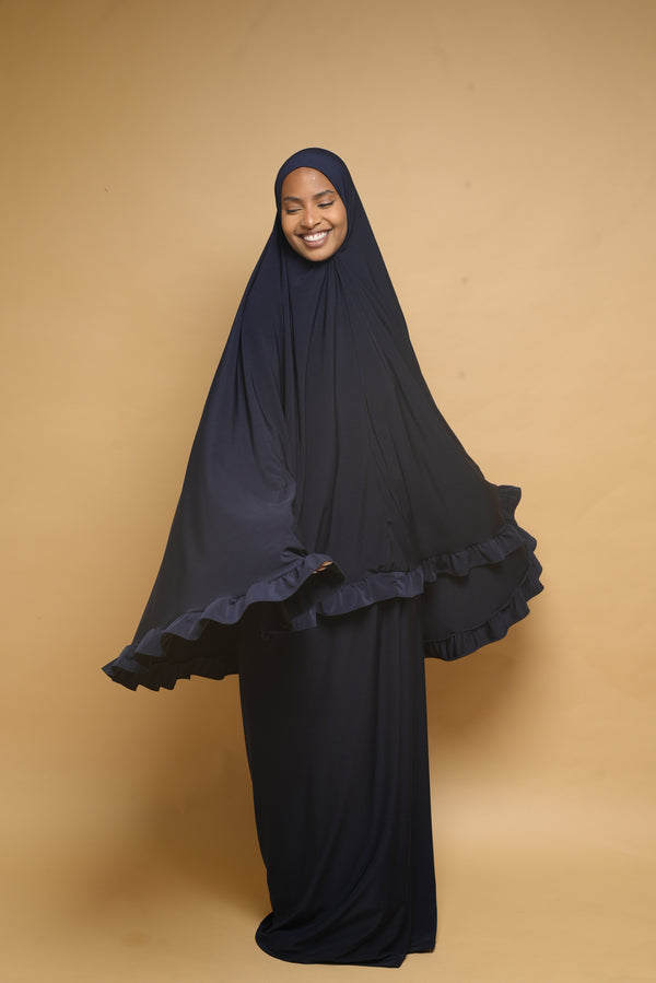 Robe de prière Jupe et Khimar BY NOUR Bleu Marine - vue 2