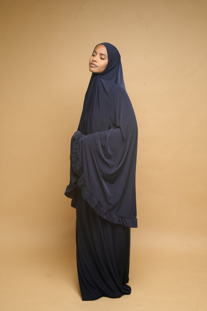 Robe de prière Jupe et Khimar BY NOUR Bleu Marine - vue 4